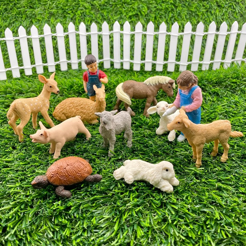 loomaaia realistlikud loomafiguuride komplekt taluloomad koduloomad loomalapsed loomafiguurid