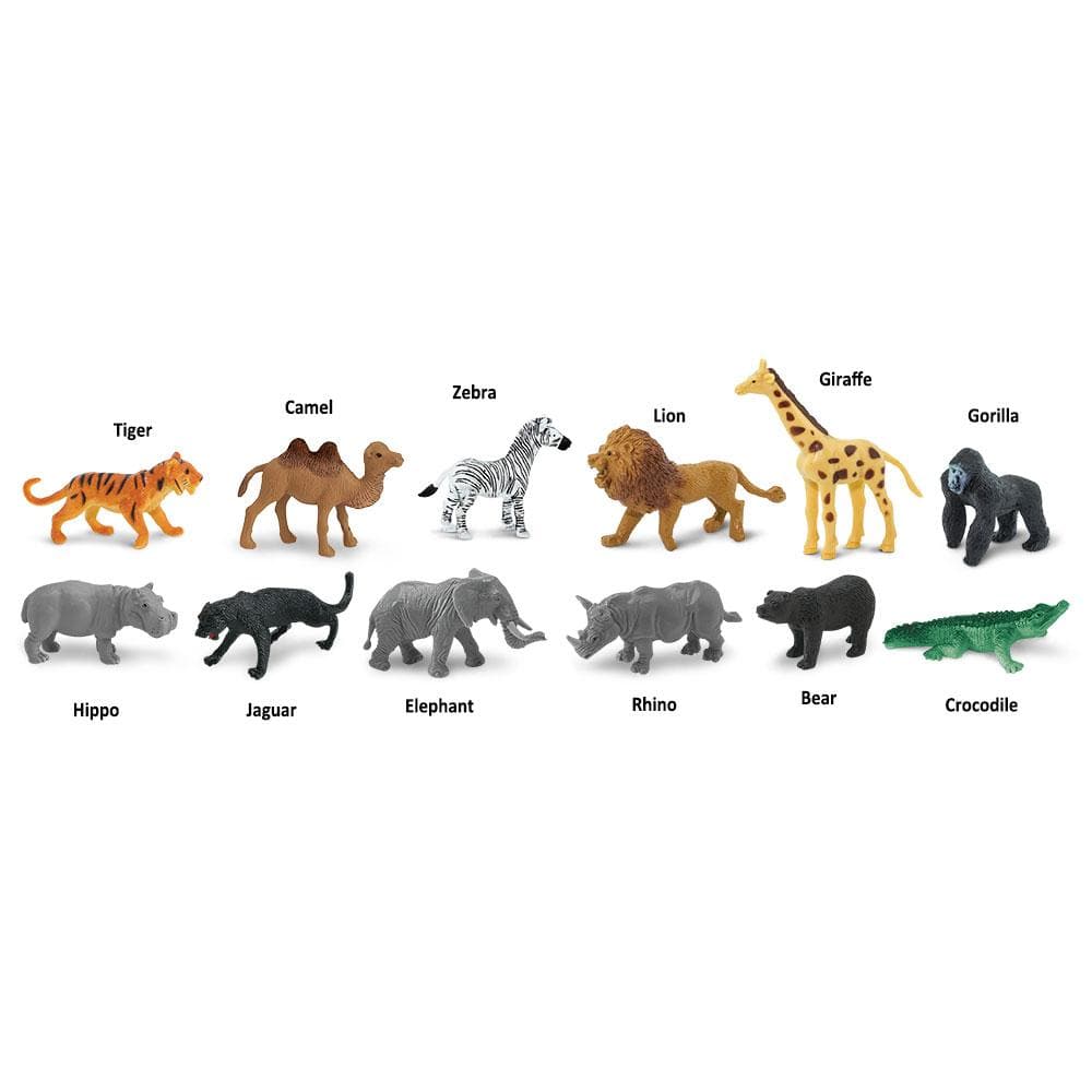 maailma loomade minifiguurid realistlikud loomafiguurid lõvi jõehobu kaelkirjaks elevant sebr ninasarvik krokodill kaamel