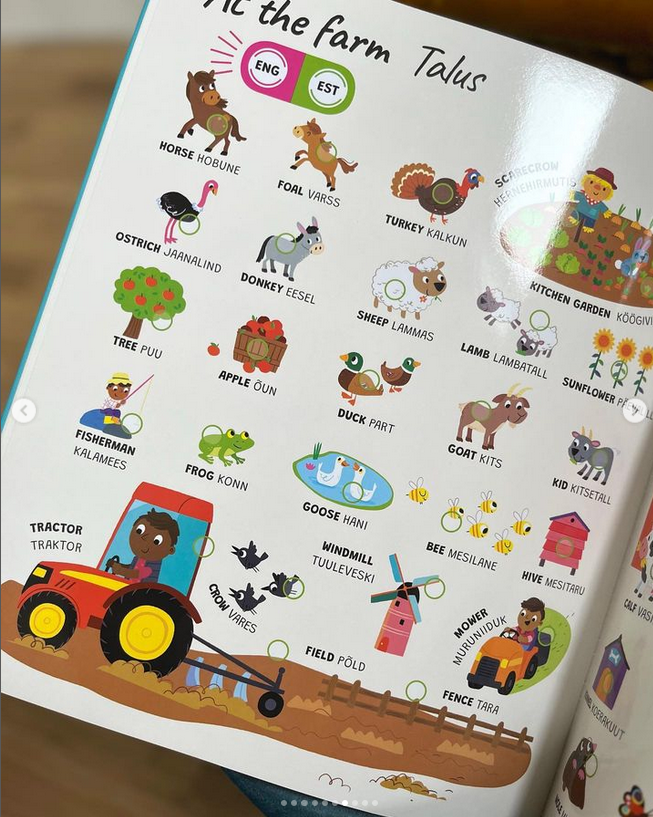 realistlike helidega raamat eesti inglise lasteraamat heliraamat õpi keeli