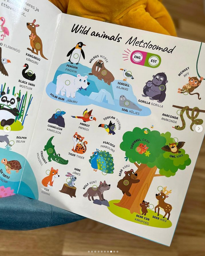 realistlike helidega raamat eesti inglise lasteraamat heliraamat õpi keeli
