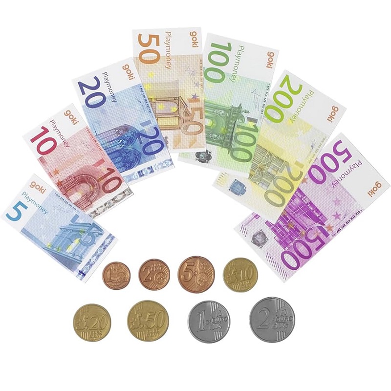 mängurahade komplekt eurod euromündid loovmäng poemäng arvutamine euroraha mänguraha