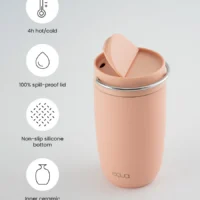 equa keraamilise sisuga ja kergesti pestav termoskruus ja termostass kaasaskandmiseks