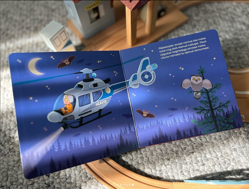 tulukesega vilkuv realistlike helidega raamat väljakutse päästjad tuletõrje politsei lastele päris raamat pappraamat kõvade lehtedega