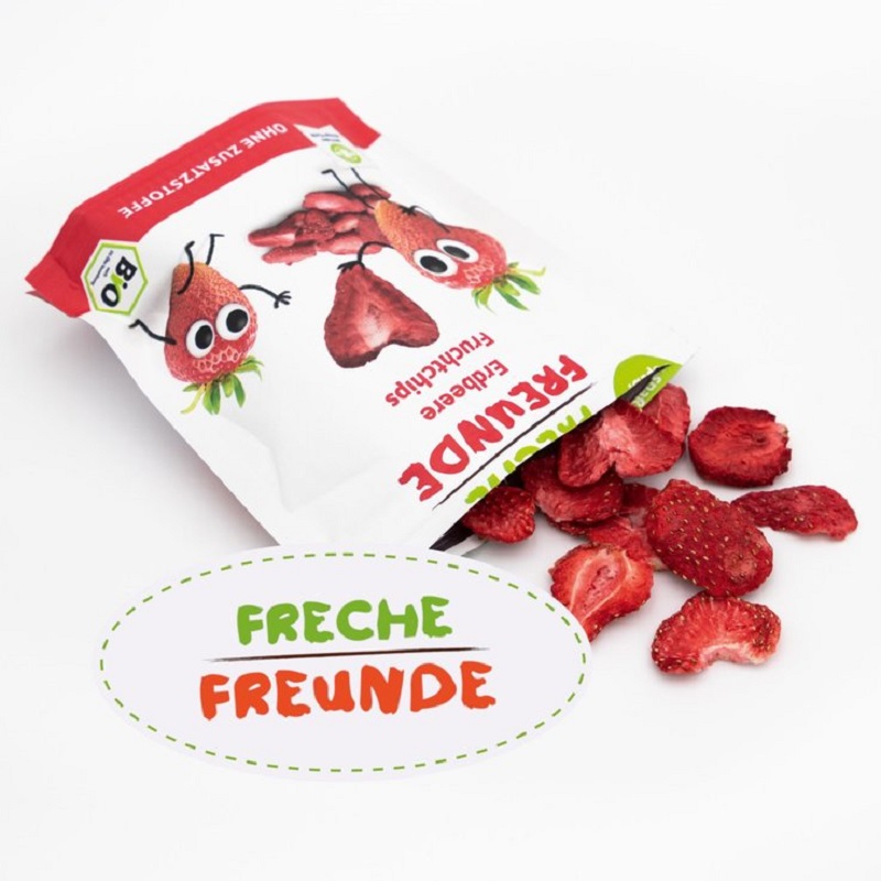 Freche Freunde Külmkuivatatud mahe maasikaviilud naturaalne puhas marjakrõpsud maasikad