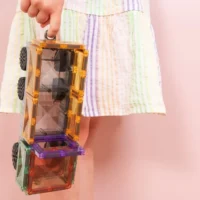 Magnetklotsid Connetix - 50tk suur pastelne autokomplekt