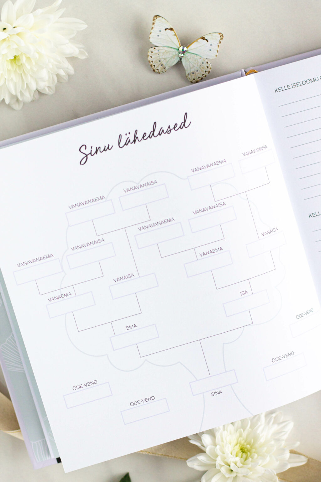 Mälestusteraamat üle 100 küsimusega vanavanema eluloo jäädvustamiseks - väärtuslik kingiidee vanaemale ja vanaisale