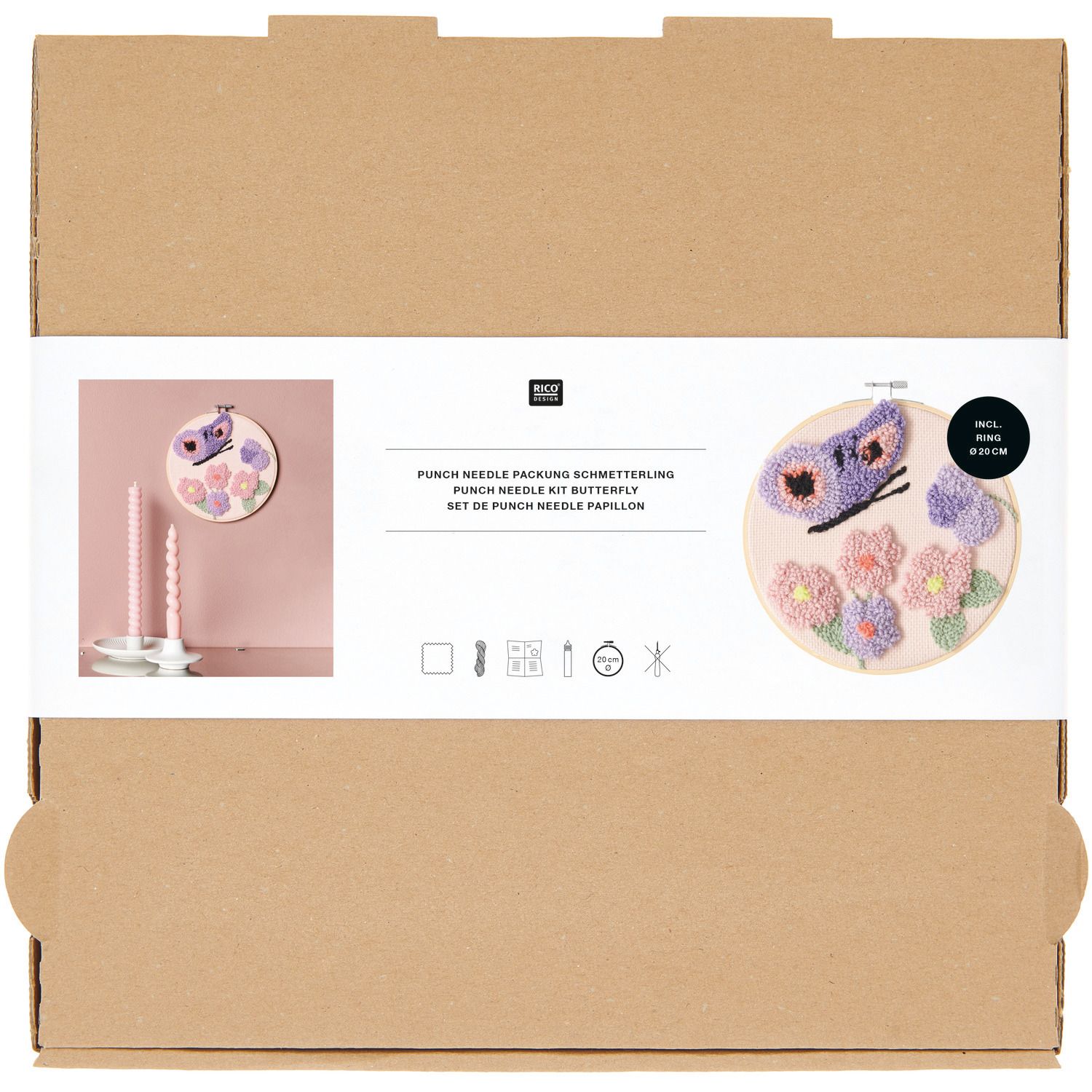 Laste tikkimiskomplekt liblikamotiiviga