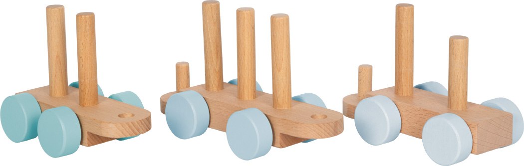 puidust rongikomplekt ja ladumismäng beebile ja väikelapsele