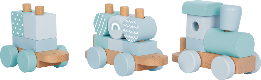 puidust rongikomplekt ja ladumismäng beebile ja väikelapsele