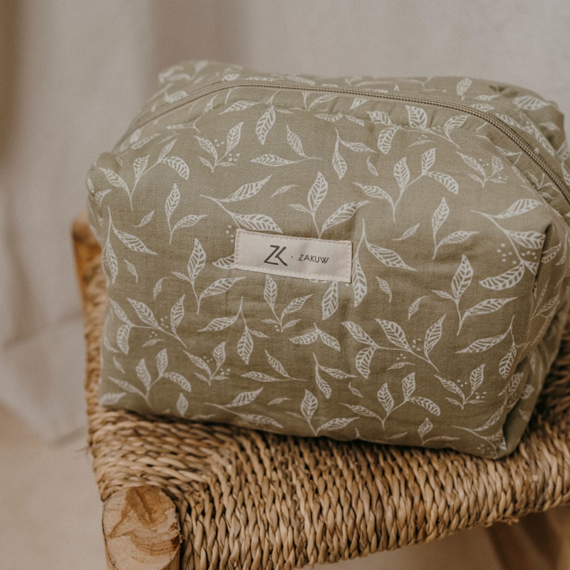 Zakuw topelt musliinist mahukas kosmeetikakott reisile katsikukingituseks või mahukas kott beebitarvete hoiustamiseks