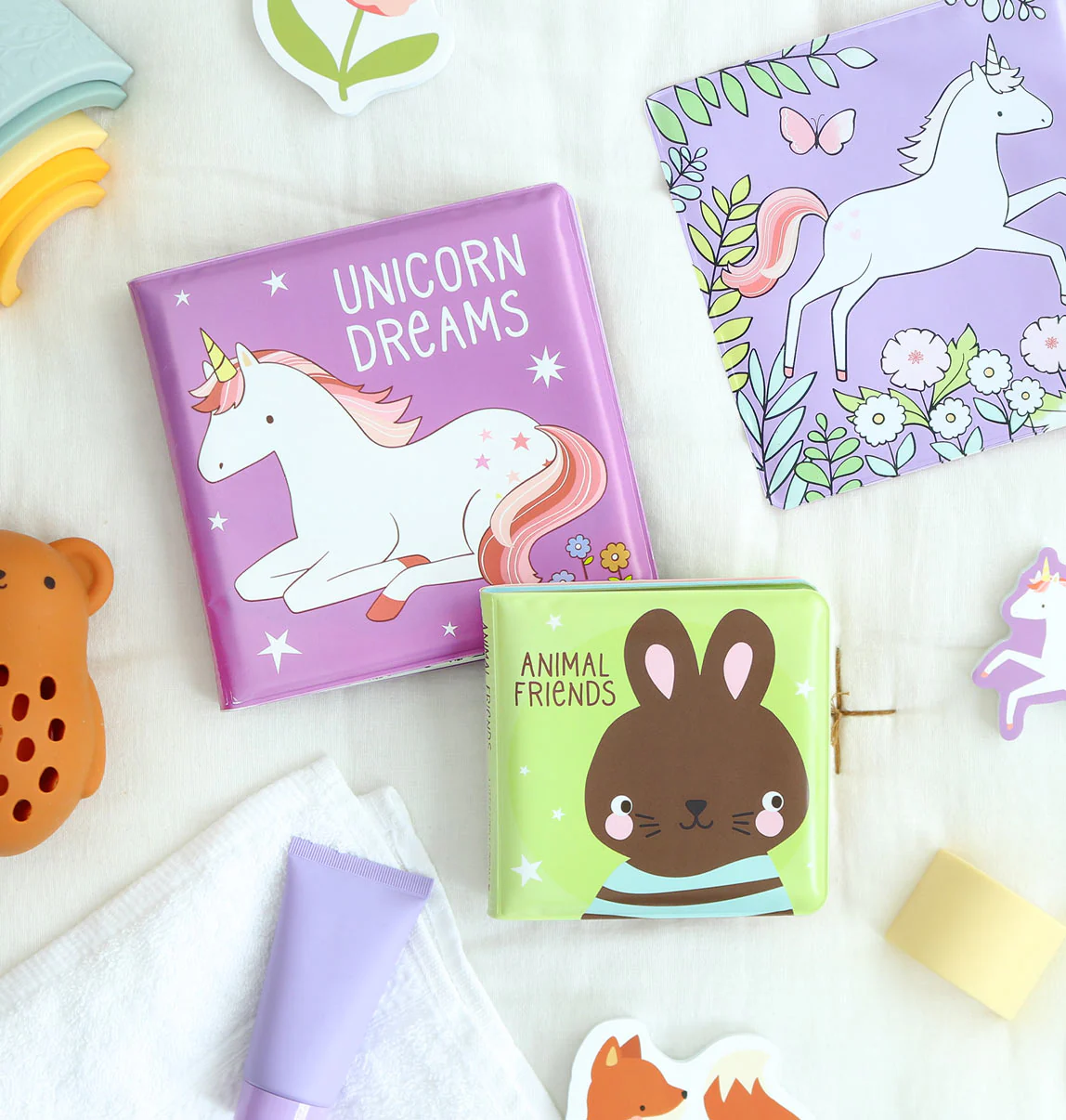 A Little Lovely Company pehme ja veega värvuv vanniraamat lastele