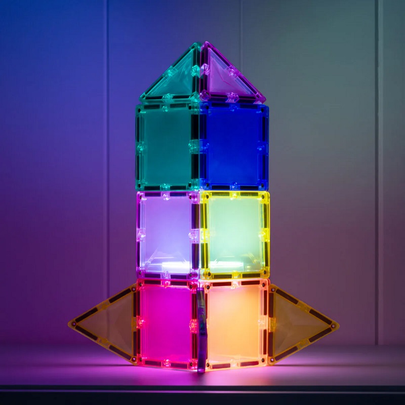 Connetix ametlik edasimüüja connetix rainbow light star pack valgustusega magnetklotsid connetix laetav valgusklots