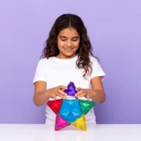 Connetix ametlik edasimüüja connetix rainbow light star pack valgustusega magnetklotsid connetix laetav valgusklots
