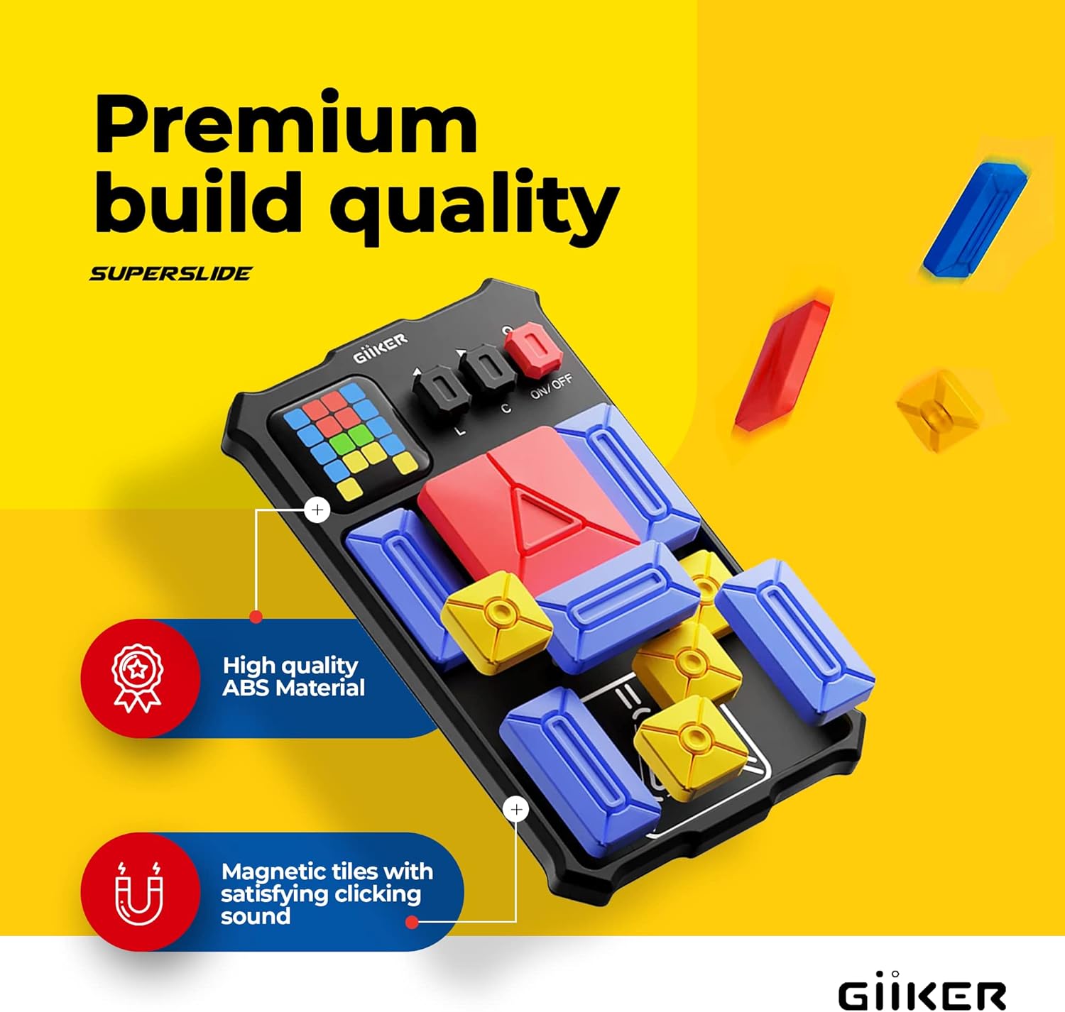 nutikas magnetiline puslemäng lastele ja täiskasvanutele GiiKER ajutreeningu mängukonsool 500+ taset loogikamõistatustega interaktiivne LED ekraaniga puslemäng