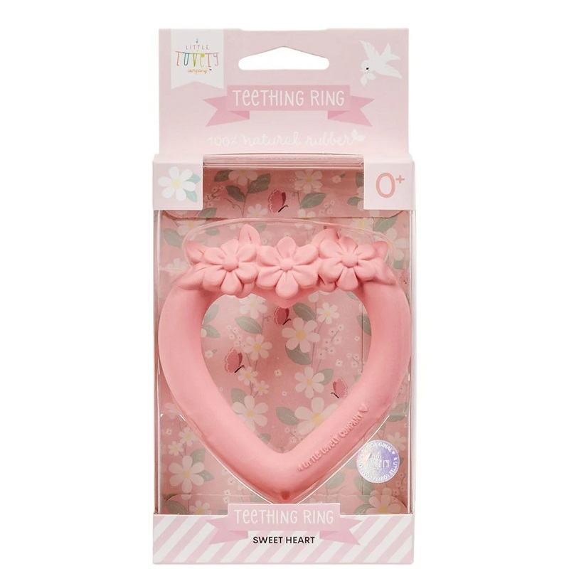 Looduslikust Hevea kummist ja ohutu A Little Lovely Company närimisrõngas beebidele