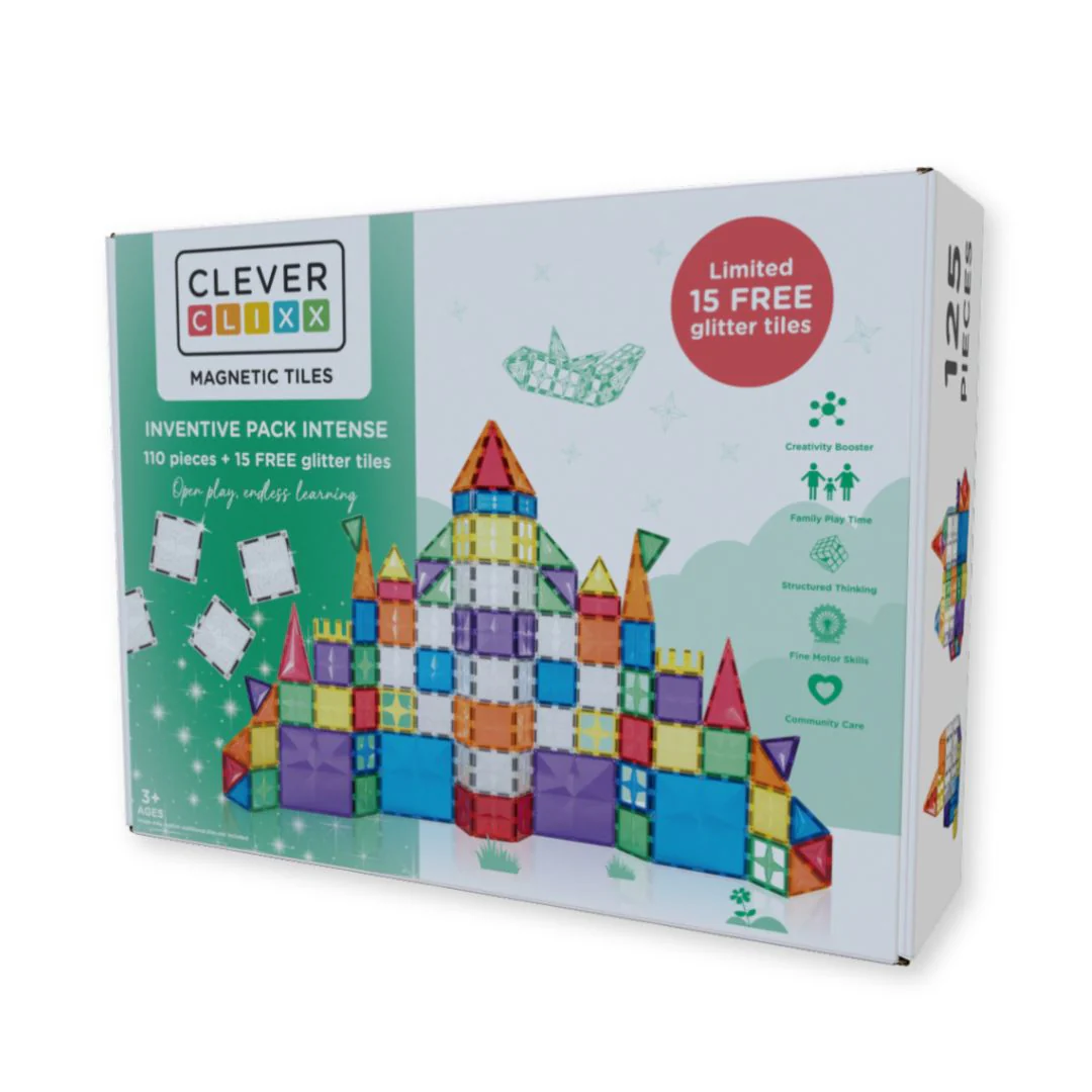 Cleverclixx Inventive Pack Intense sädelevate magnetklotside komplekt 125 osa