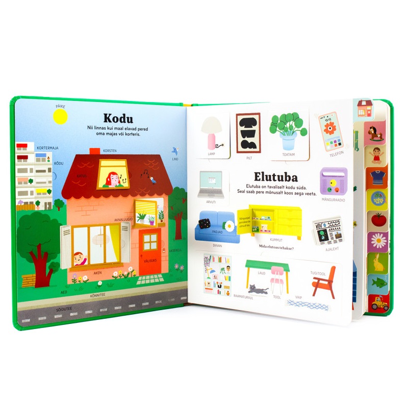 Klappidega pappraamat uute sõnade õppimiseks