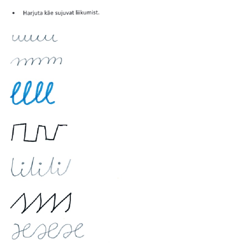 Kirjavihik – käeharjutuste ja tähtede kirjutamise vihik lastele