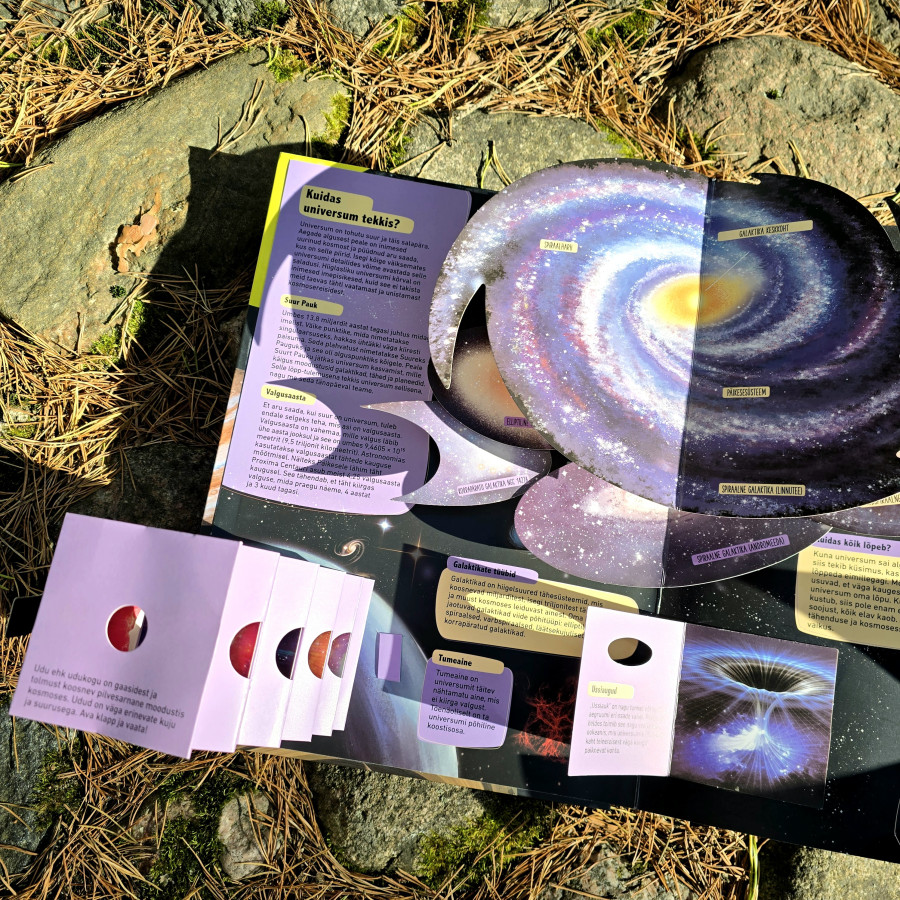 Raamat „Kosmos“ – 3D ja klappidega pappraamat lastele