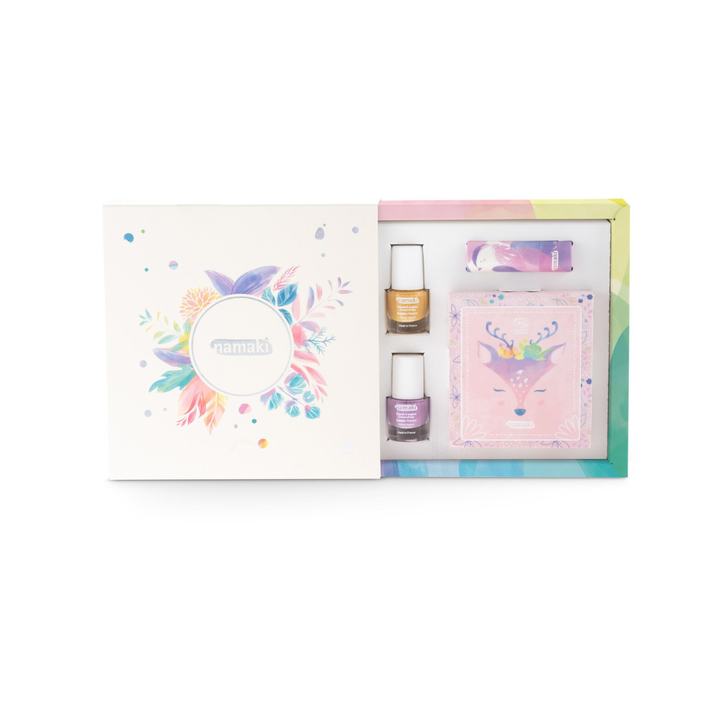 Namaki suur meigikomplekt lauvärvi, huulepulga ja küünelakkidega Looduslik ja vegan lastekosmeetika kinkekomplekt