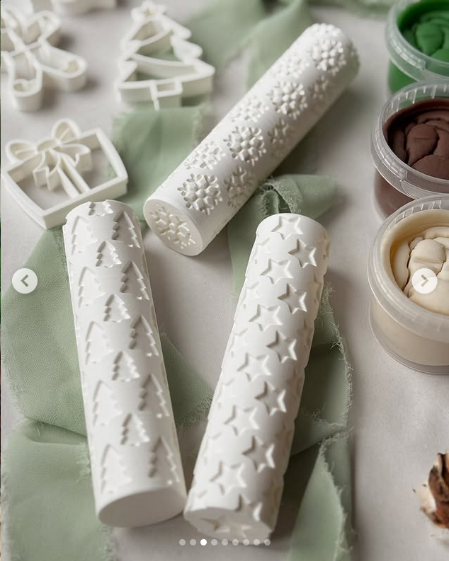 MĪCI mustrirull ja voolimisrull plastiliinia, küpsiste, piparkookide või kineetilise liivaga kasutamiseks