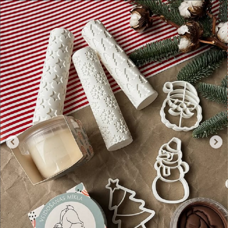 MĪCI mustrirull ja voolimisrull plastiliinia, küpsiste, piparkookide või kineetilise liivaga kasutamiseks