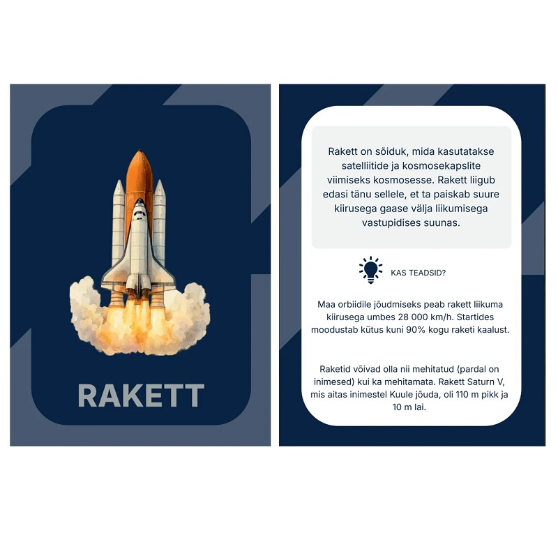 Realistlikud NUPU õppekaardid ja Kosmosekaardid lastele – planeedid ja universum