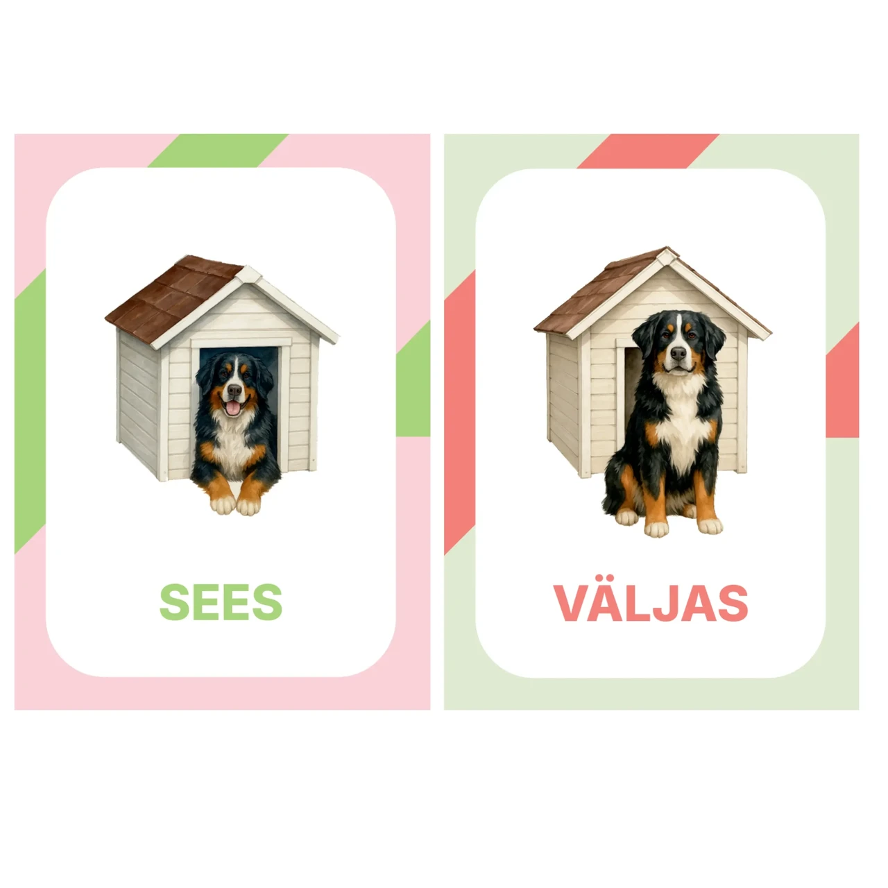 Vastandite õppekaardid lastele – realistlikud pildid Montessori sõnavara kaardid vastandite õppimiseks