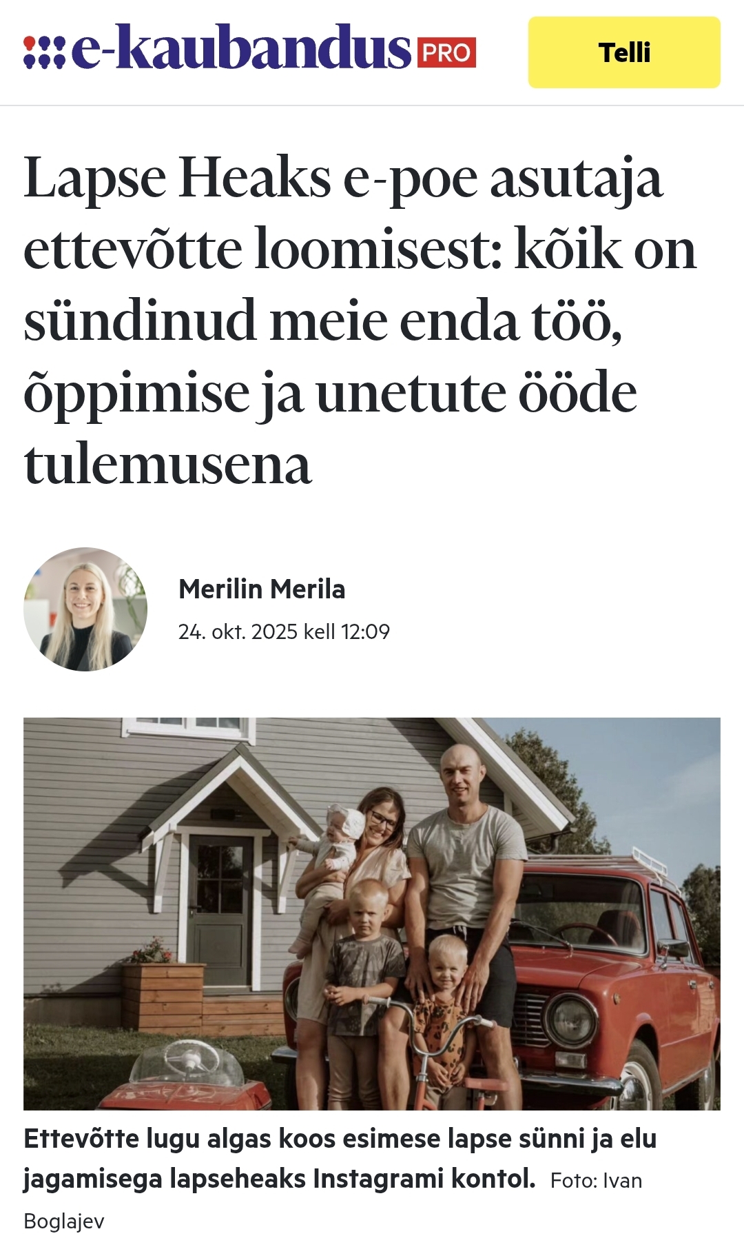 Eneli Rahula E-kaubandus Pro artikli jaoks