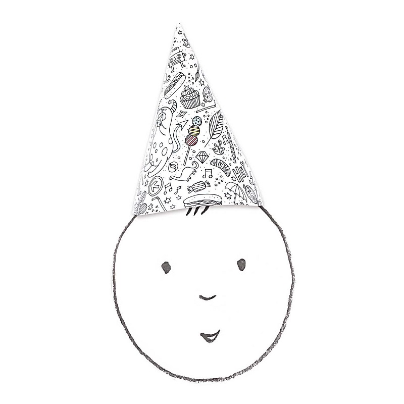 Värvitavad peomütsid lastele – 8 tk