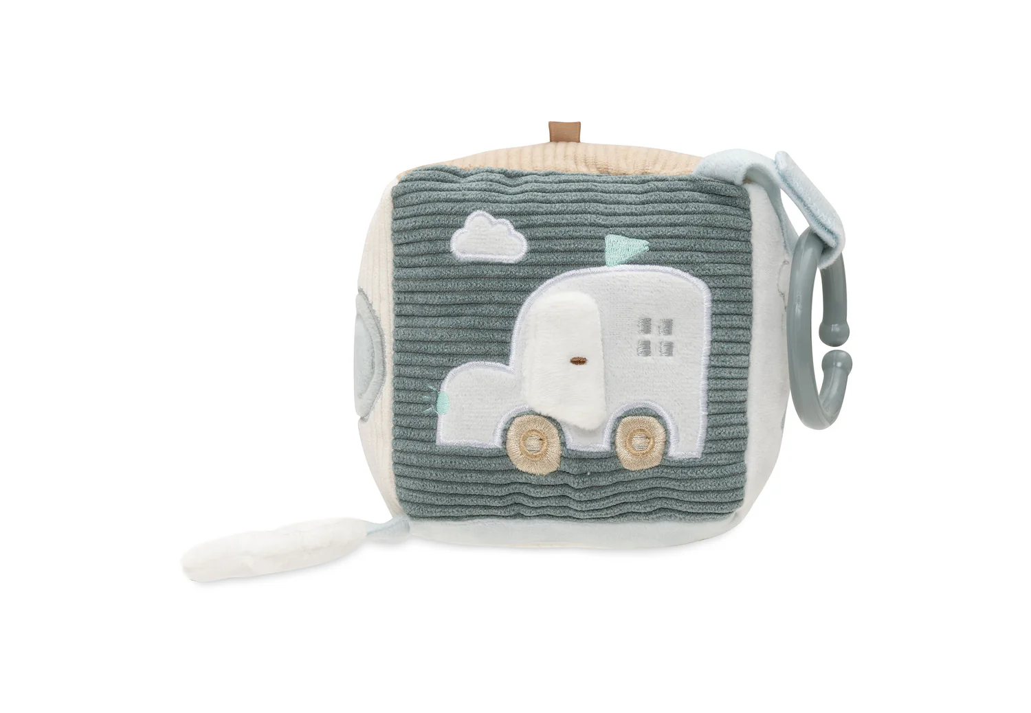 Jollein Riputatav aktiivsuskuubik Rännuteel – On The Go beebimänguasi Aktiivsuskuubik peegliga ja krõbiseva võtmega