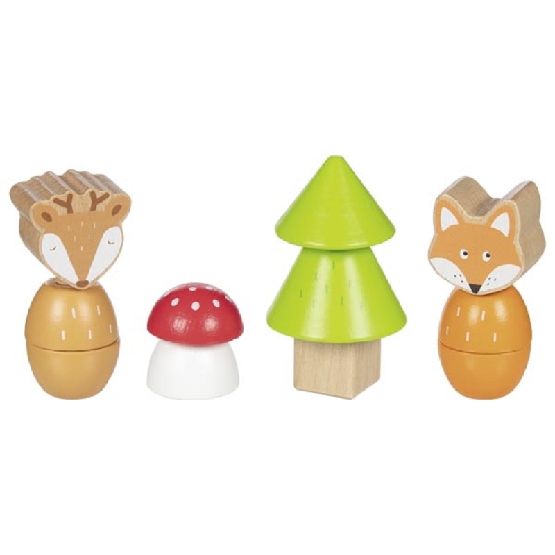 GOKI kruviklotsid metsloomade ja metsaelu detailidega – loovust arendavad puidust ehitusklotsid lastele.