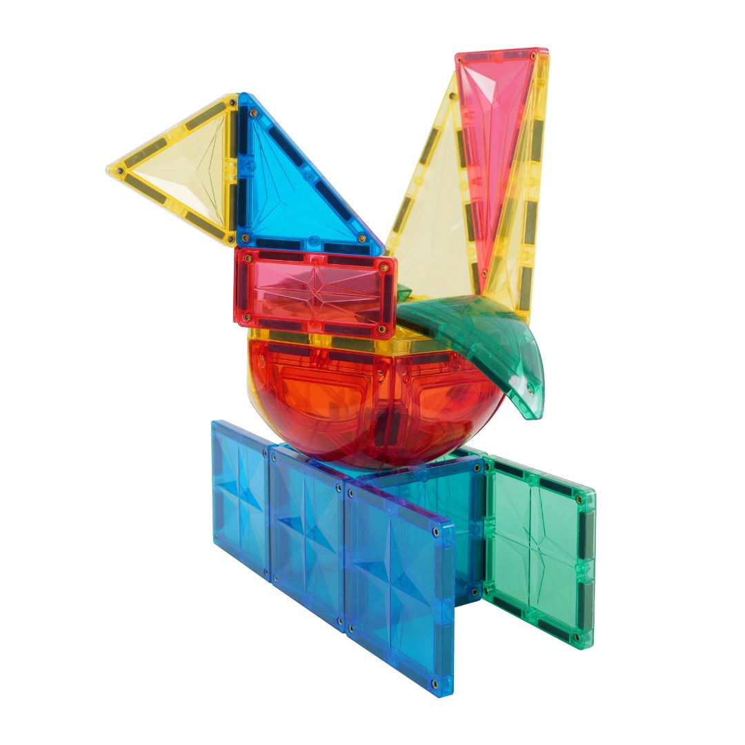 Cleverclixx Curved Dome Pack Intense 47 tk – kumerad kolmnurga kujuga magnetklotsid, mis ühilduvad Connetix ja teiste magnetklotsidega