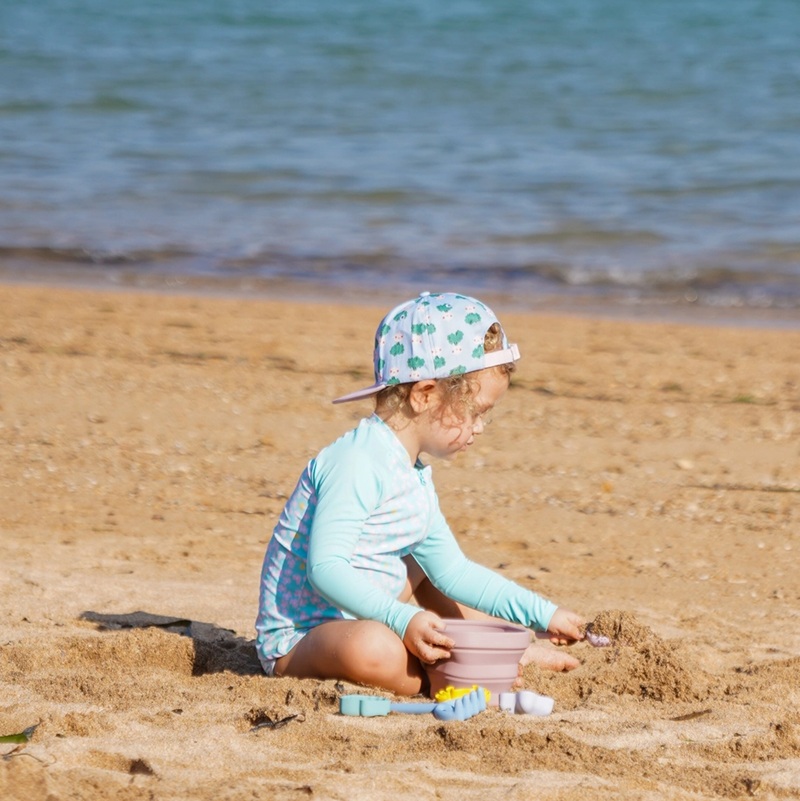 The Cotton Cloud silikoonist rannamänguasjade komplekt MAUVE – kokkupandav ämber ja vormid