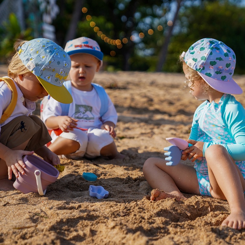 The Cotton Cloud silikoonist rannamänguasjade komplekt MAUVE – kokkupandav ämber ja vormid