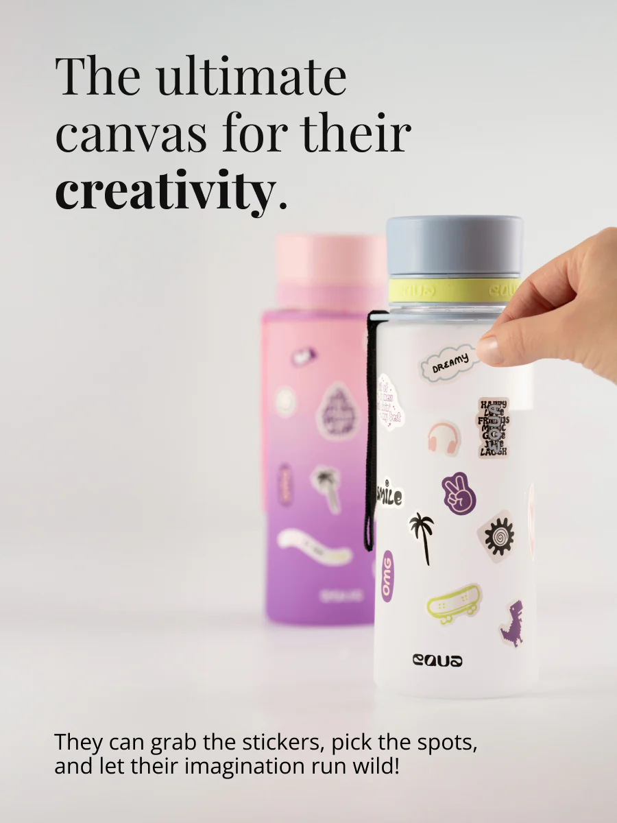 BPA vaba ja ohutu equa veepudel joogipudel pudel lastele kaasaskantav söögiaeg bpa vaba koos korduvkasutatavate kleepsudega BPA vaba ja ohutu equa veepudel joogipudel pudel lastele kaasaskantav söögiaeg bpa vaba koos korduvkasutatavate kleepsudega