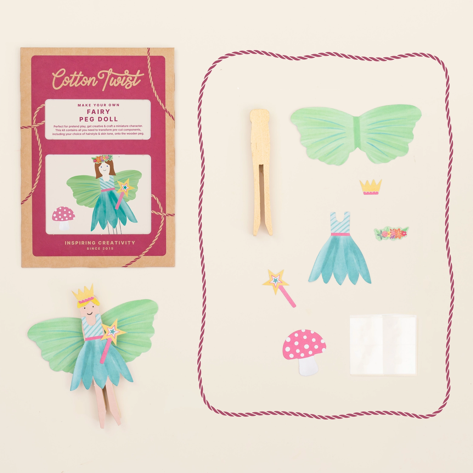 Cotton Twist meisterda oma haldjas peg doll – puidust nukk 3+
Make Your Own Fairy Peg Doll – haldja meisterdamiskomplekt Cotton Twist meisterda oma haldjas peg doll – puidust nukk 3+ Make Your Own Fairy Peg Doll – haldja meisterdamiskomplekt