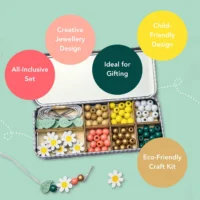 Cotton Twist Daisy Bracelet Bead Kit Karikakrad – käevõru helmeste komplekt
