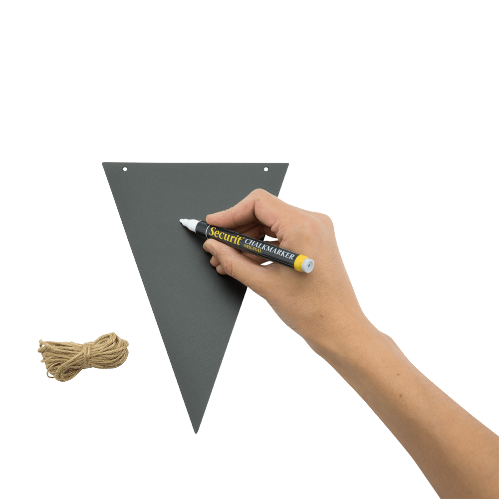 Securit kriiditahvlipinnaga lipud 14 tk + tahvlimarker – korduvkasutatav peodekorasioonid koos kriidimarkeriga