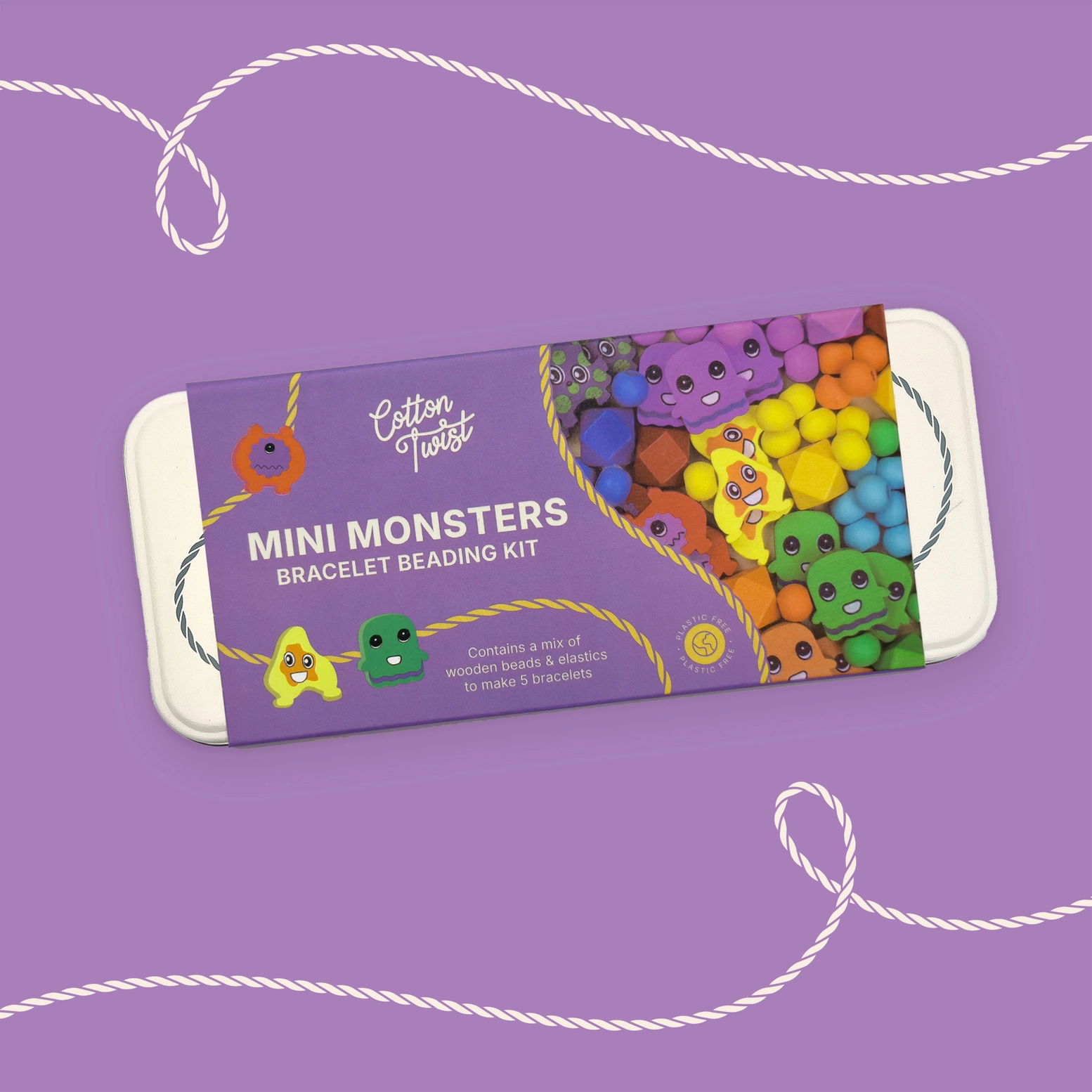 Cotton Twist Monsters Bracelet Bead Kit – kollidega käevõru helmeste komplekt Cotton Twist Monsters Bracelet Bead Kit – kollidega käevõru helmeste komplekt