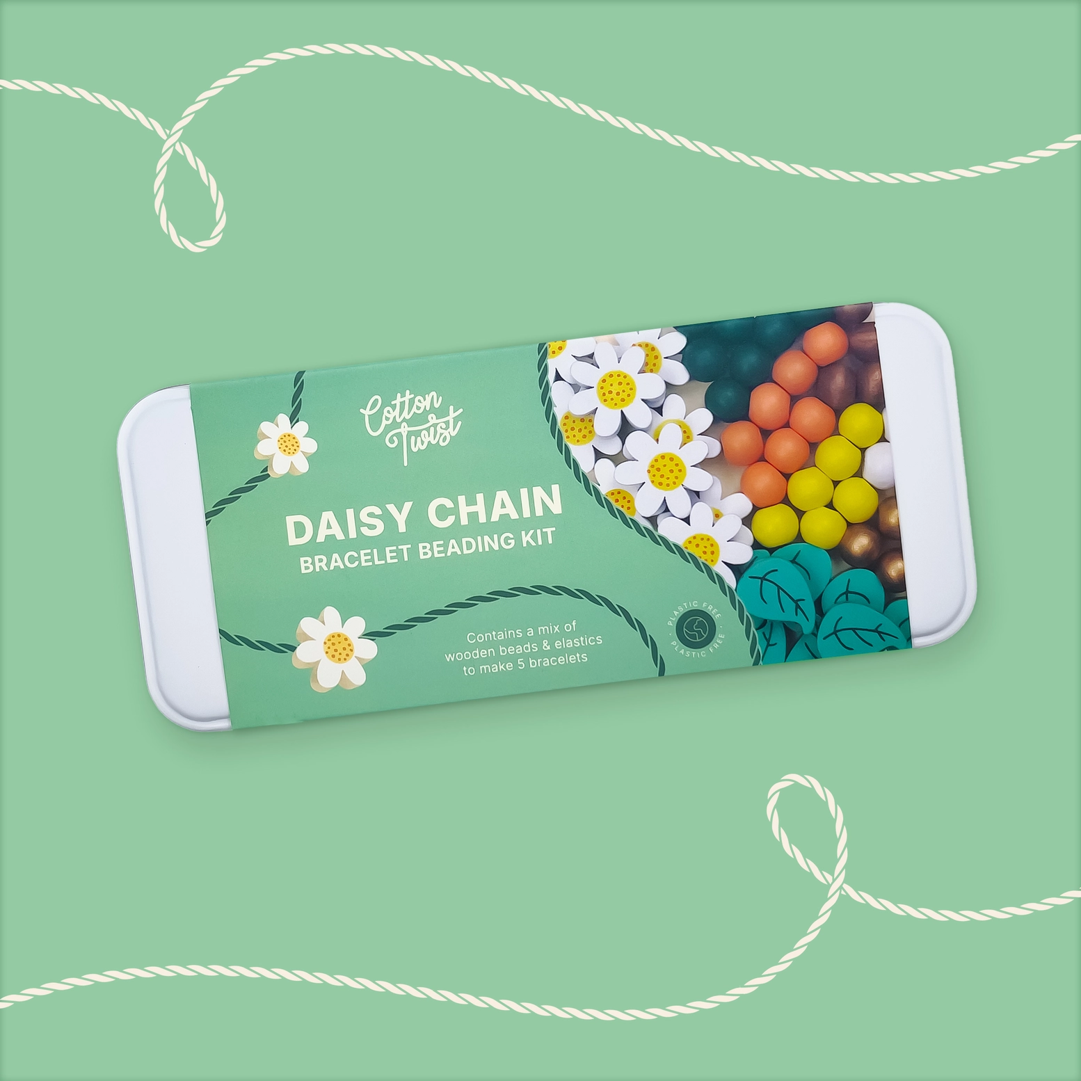 Cotton Twist Daisy Bracelet Bead Kit Karikakrad – käevõru helmeste komplekt