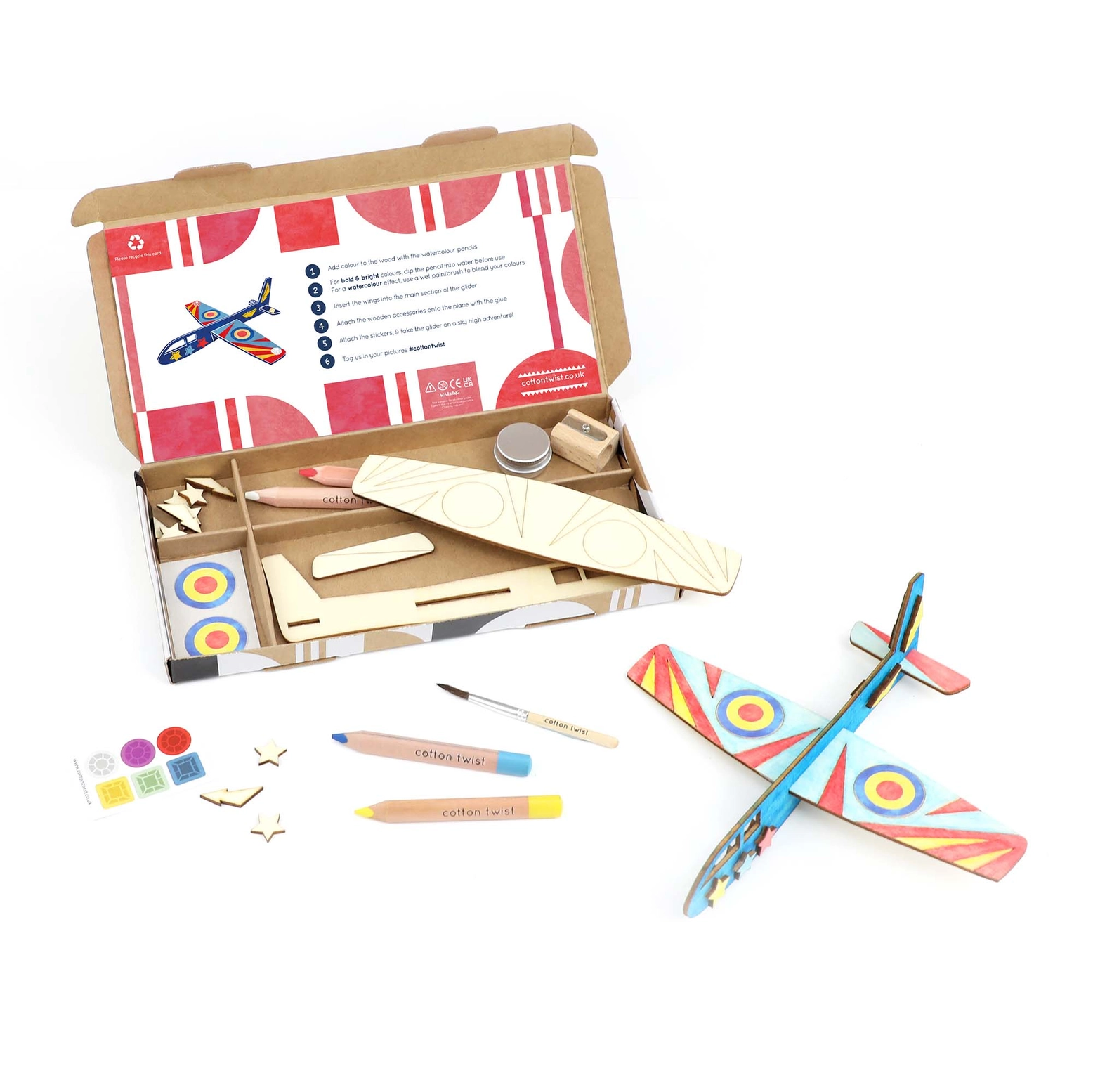 Cotton Twist Plane Craft Kit activity box – lennuki meisterdamiskomplekt