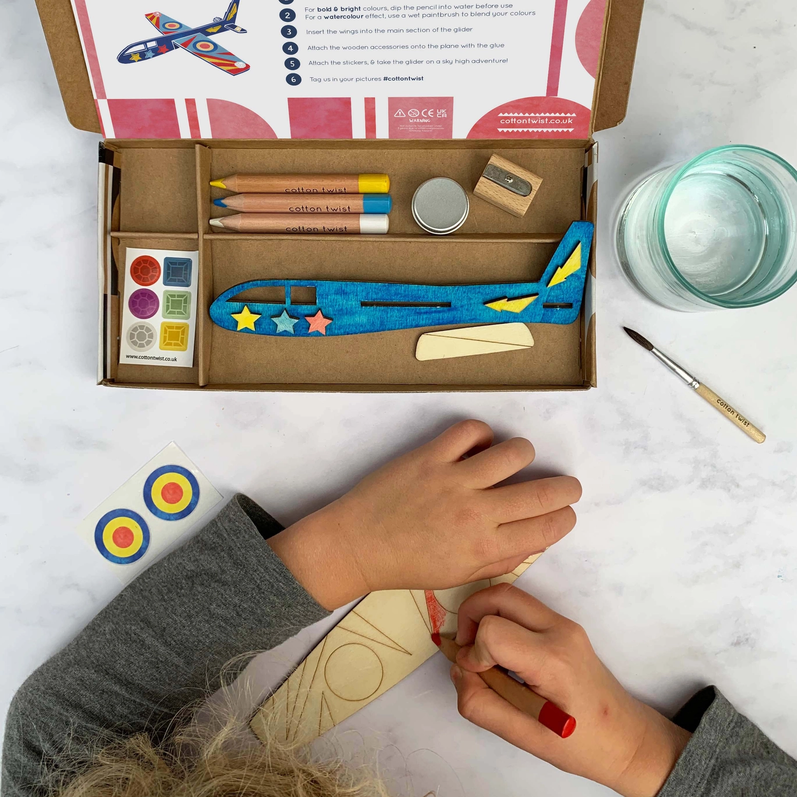 Cotton Twist Plane Craft Kit activity box – lennuki meisterdamiskomplekt