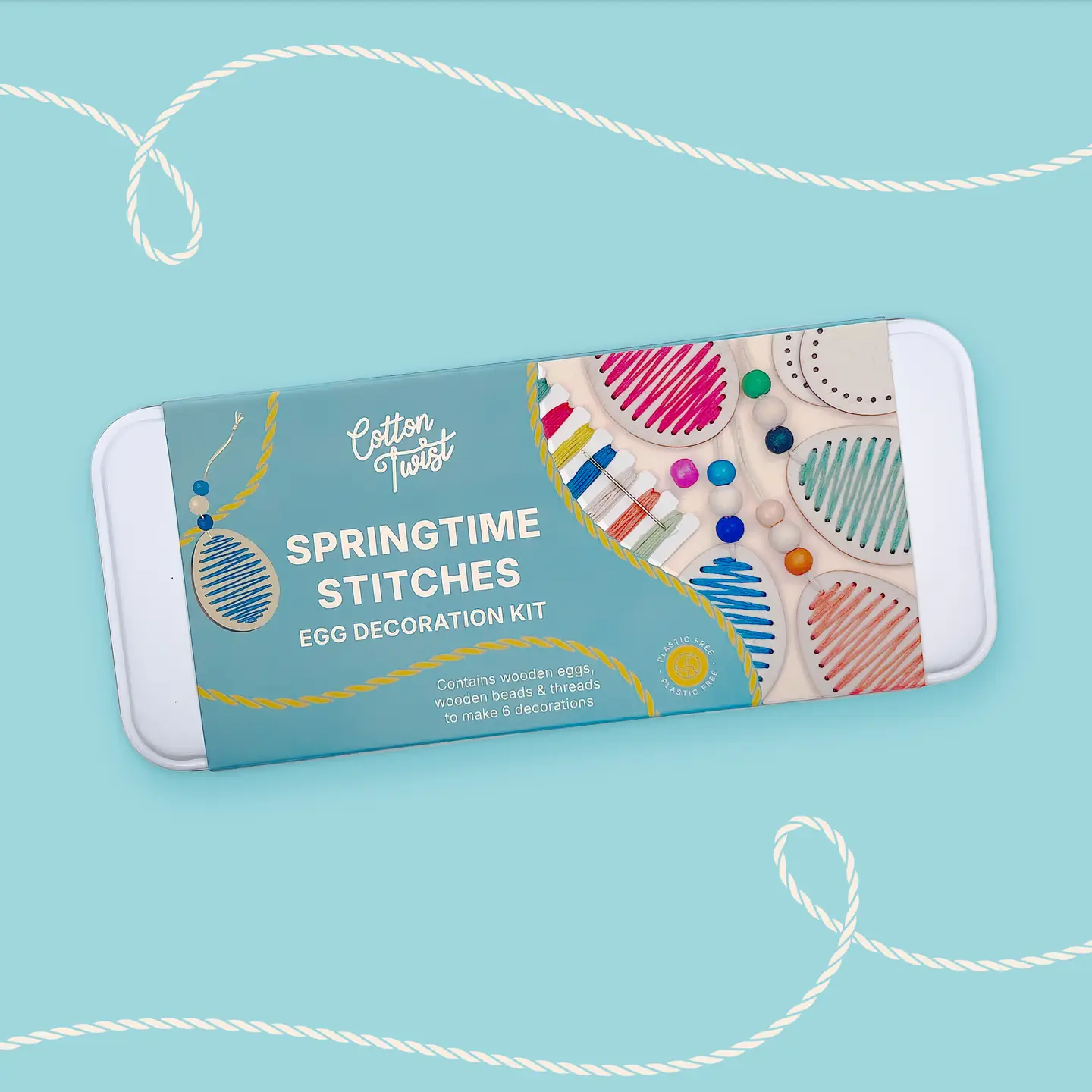 Cotton Twist Springtime Stitches munakaunistuste komplekt – lihavõtte meisterdamiskomplekt munadepühadeks Cotton Twist Springtime Stitches munakaunistuste komplekt – lihavõtte meisterdamiskomplekt munadepühadeks