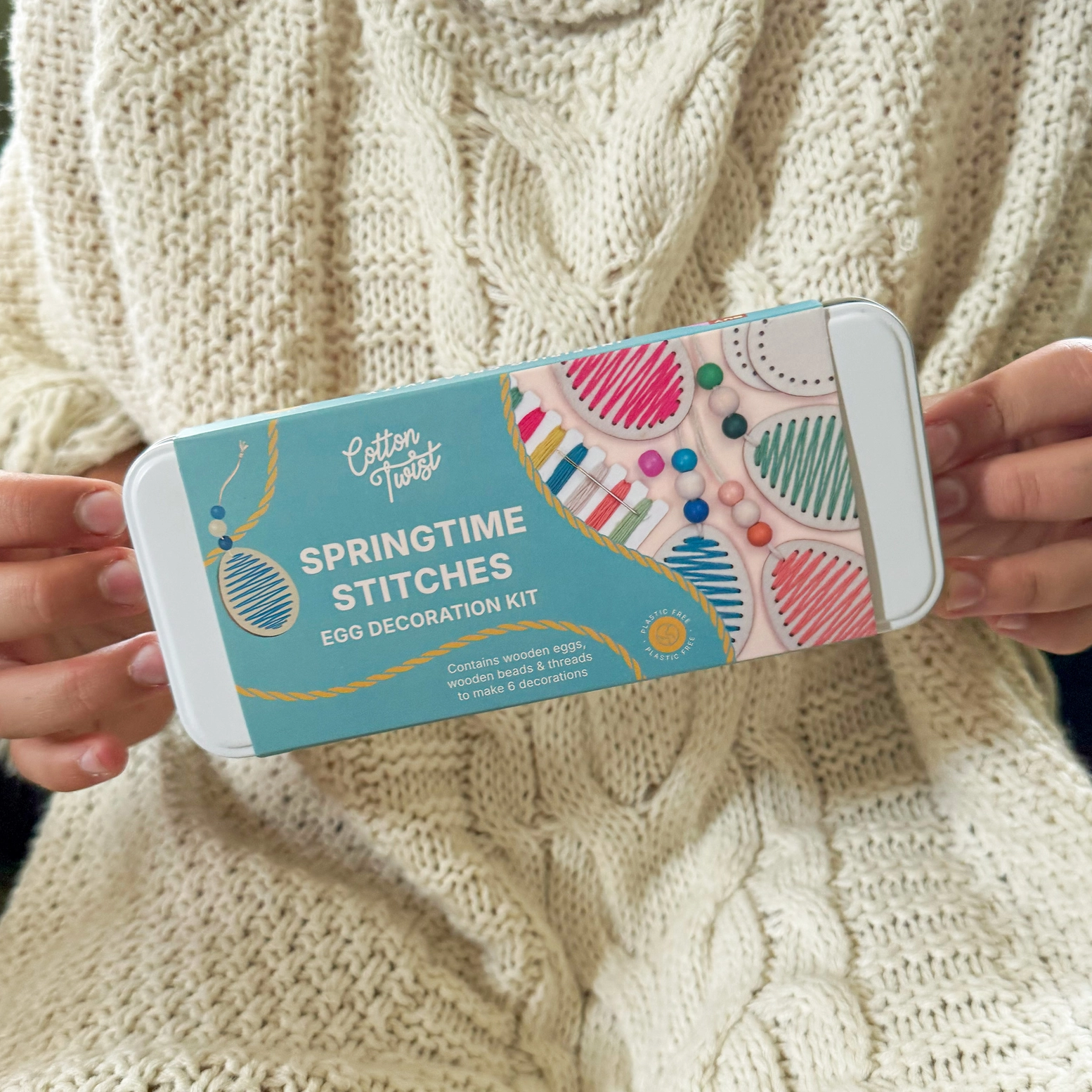 Cotton Twist Springtime Stitches munakaunistuste komplekt – lihavõtte meisterdamiskomplekt munadepühadeks Cotton Twist Springtime Stitches munakaunistuste komplekt – lihavõtte meisterdamiskomplekt munadepühadeks