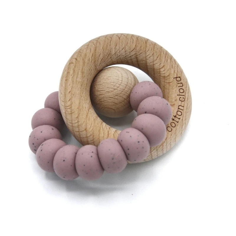 The Cotton Cloud silikoonist ja naturaalsest puidust ohutu närimisrõngas beebile katsikuks