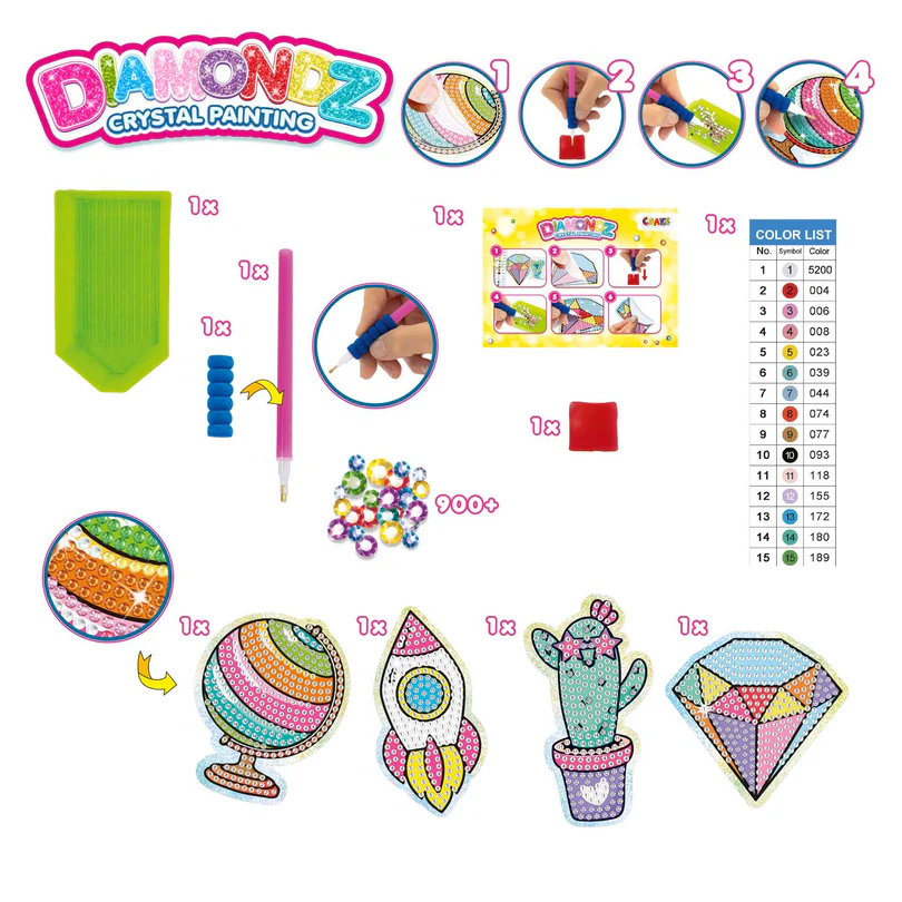 Teemantmosaiik kleepsud 6+ – Diamondz kleepsude meisterdamiskomplekt
