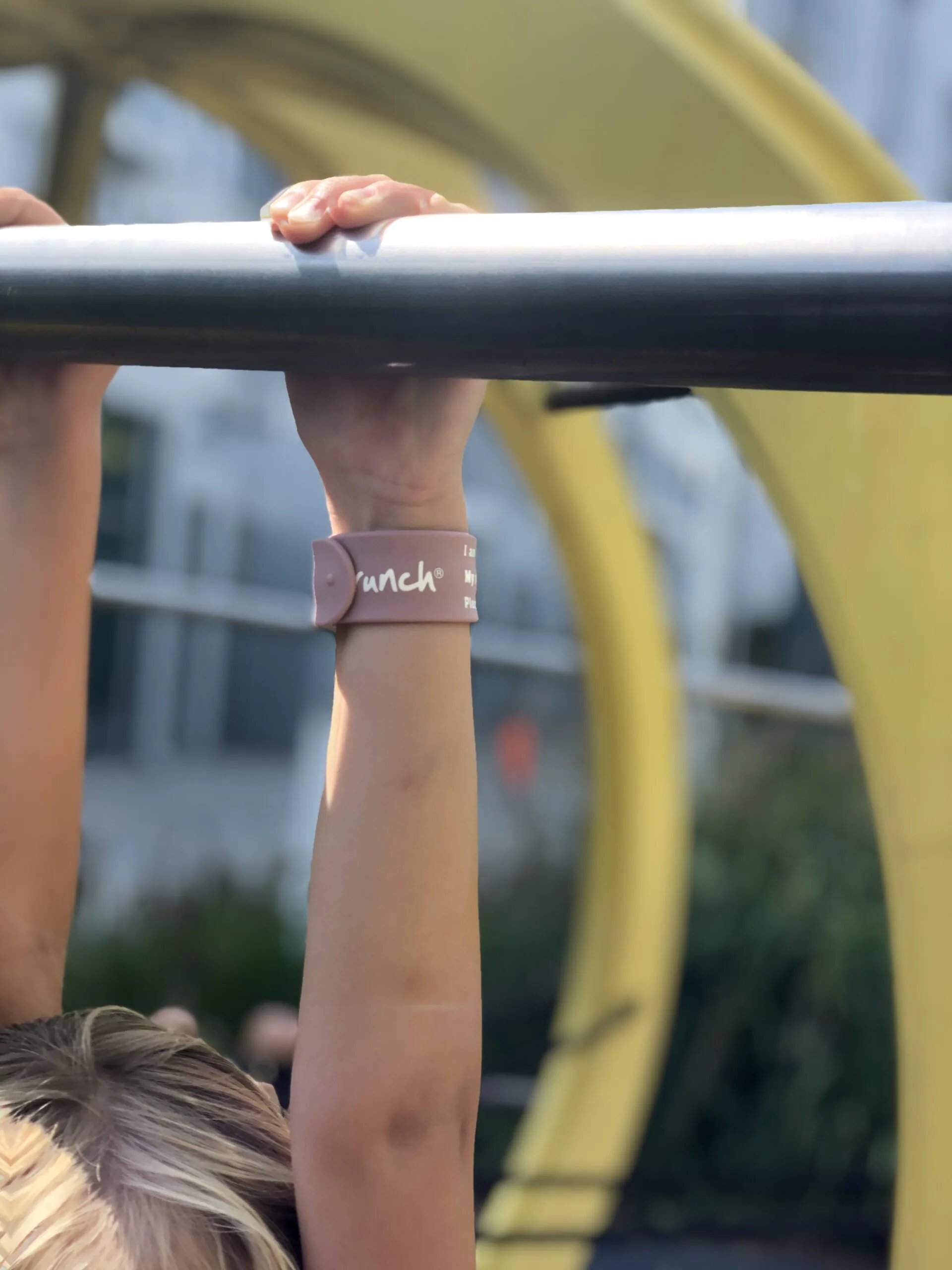 Scrunch laste randmepael nime ja telefoninumbriga Lapse turvapael randmele silikoonist