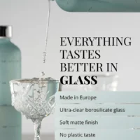 750 ml EQUA klaaspudel veejoomise meeldetuletusega