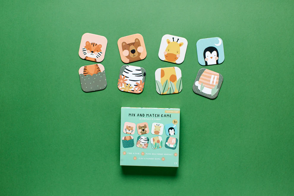 Tu Tu Family Mix and Match Game laste kaardimäng loomadega Laste paaride leidmise ja memoriini mäng